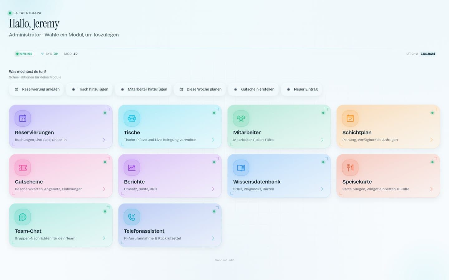 Onboard Web-Backoffice